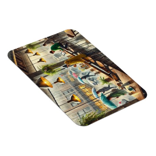 Café in Rainy Seattle Magnet (Rechte Seite)