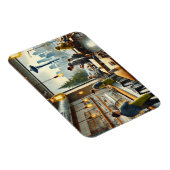 Café in Rainy Seattle Magnet (Rechte Seite)