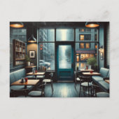 Café in Rainy Seattle Postkarte (Vorderseite)
