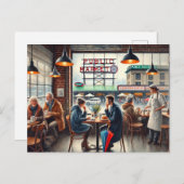 Café in Rainy Seattle Postkarte (Vorne/Hinten)