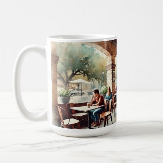 Café in San Antonio Texas Kaffeetasse (Links)