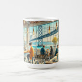 Café in San Francisco Bay Bridge Kaffeetasse (Mittel)