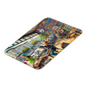 Café in San Francisco Mission District Tasse Magnet (Linke Seite)