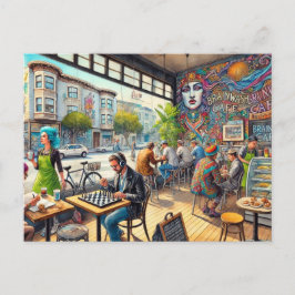 Café in San Francisco Mission District Tasse Postkarte