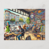 Café in San Francisco Mission District Tasse Postkarte (Vorderseite)