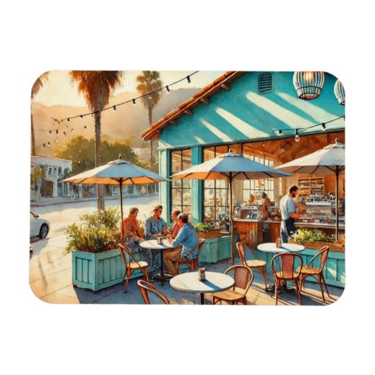Café in Santa Barbara Magnet (Horizontal)