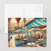 Café in Santa Barbara Postkarte (Vorne/Hinten)