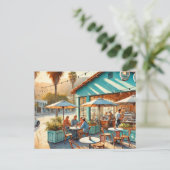 Café in Santa Barbara Postkarte (Stehend Vorderseite)