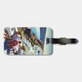 Café in Santorin Gepäckanhänger (Rückseite horizontal)