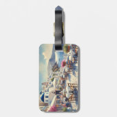 Café in Santorin Gepäckanhänger (Rückseite vertikal)