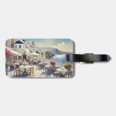 Café in Santorin Gepäckanhänger (Rückseite horizontal)