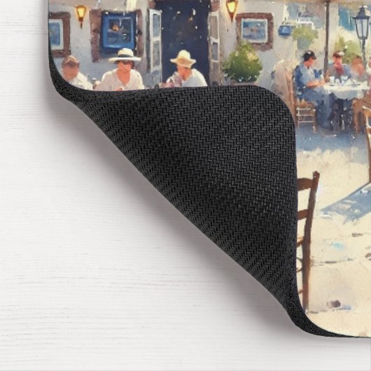 Café in Santorin Mousepad (Ecke)