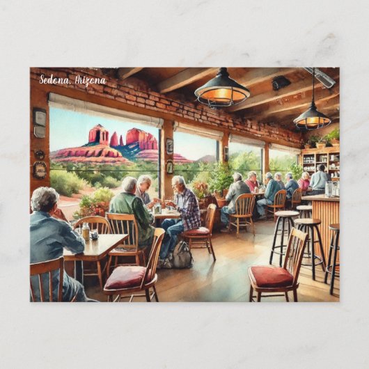 Café in Sedona Postkarte (Vorderseite)