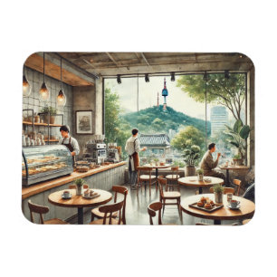 Café in Seoul Korea Namsan Tasse Magnet