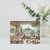 Café in Seoul Korea Namsan Tasse Postkarte (Stehend Vorderseite)