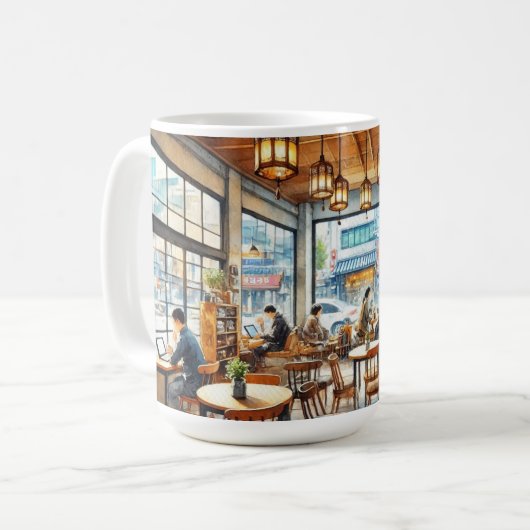 Café in Seoul, Südkorea Kaffeetasse (Vorderseite Links)