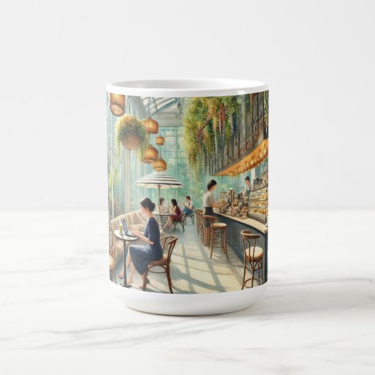 Café in Singapur Aquarellmalerei Kaffeetasse (Mittel)