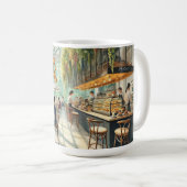 Café in Singapur Aquarellmalerei Kaffeetasse (VorderseiteRechts)