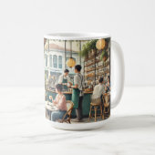 Café in Singapur Aquarellmalerei Kaffeetasse (VorderseiteRechts)