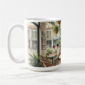 Café in Singapur Aquarellmalerei Kaffeetasse (Links)