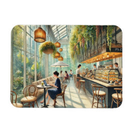 Café in Singapur Aquarellmalerei Magnet