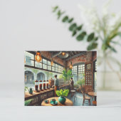 Café in Tainan Postkarte (Stehend Vorderseite)