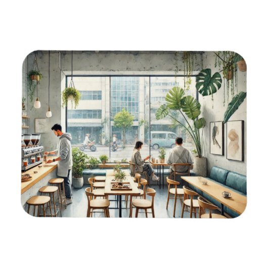 Cafe in Taipei Magnet (Horizontal)