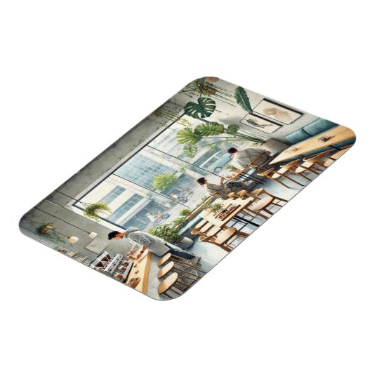 Cafe in Taipei Magnet (Linke Seite)