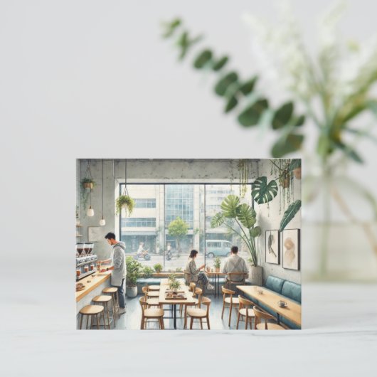 Cafe in Taipei Postkarte (Stehend Vorderseite)