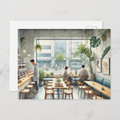 Cafe in Taipei Postkarte (Vorne/Hinten)