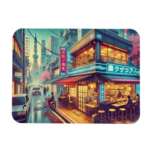 Café in Tokio Magnet (Horizontal)
