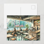 Café in Tokio Postkarte (Vorne/Hinten)