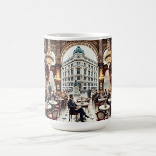Café in Wien Österreich Wasserfarbenmalerei Kaffeetasse