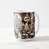 Café in Wien Österreich Wasserfarbenmalerei Kaffeetasse (VorderseiteRechts)