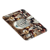 Café in Wien Österreich Wasserfarbenmalerei Magnet (Rechte Seite)