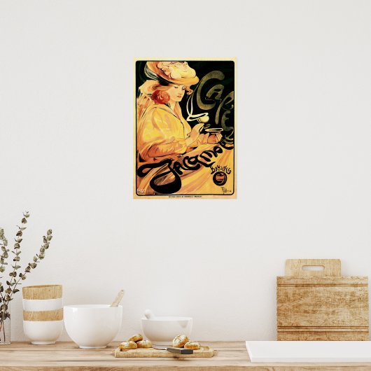 CAFE JACAMOTTE Brüssel Kunst von Fernand Toussaint Poster (Küche)