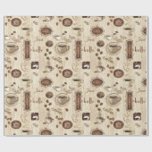 Café! Kaffe! Kaffee! Geschenkpapier (Flach)