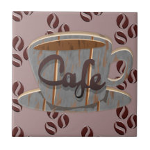 Café Kaffee-Cup und Kaffeebohnen Getränke Coaster