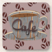 Café Kaffee-Cup und Kaffeebohnen Getränke Coaster Getränkeuntersetzer (Vorderseite)