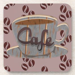 Café Kaffee-Cup und Kaffeebohnen Getränke Coaster Getränkeuntersetzer