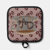 Café Kaffee-Cup und Kaffeebohnen Potthalter Topflappen (Vorderseite)