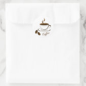 Café Kaffee Tasse Kaffee Kaffee Runder Aufkleber (Tasche)