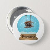 Café Kaffeetasse Schild Schneedecke Knopf Button (Vorne & Hinten)