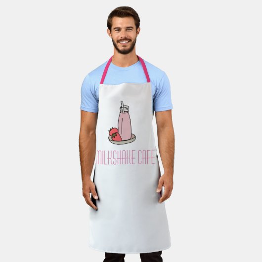 Café-Kellnerin Milchshake rosa und weiß Schürze (Getragen)