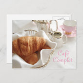 Café Komplet, Kontinentales Frühstück Postkarte (Vorne/Hinten)