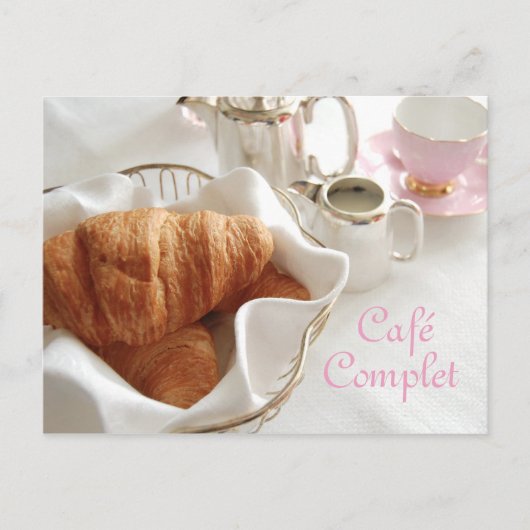 Café Komplet, Kontinentales Frühstück Postkarte (Vorderseite)