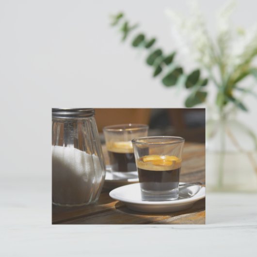 Café-Kultur Postkarte (Stehend Vorderseite)