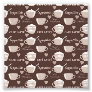 Cafe Latte Braune Kaffeetasse Cappuccino Liebhaber Fotodruck