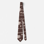 Café Latte Brown Kaffee Cup Cappuccino Krawatte (Vorderseite)