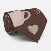 Café Latte Brown Kaffee Cup Cappuccino Krawatte (Gerollt)